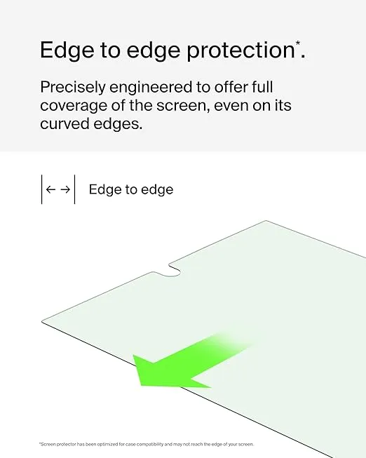 Belkin ScreenForce TrueClear Curve Blue Light Filter Screen Protector for Galaxy S24 Ultra with Edge-to-Edge Fit & Flawless Application w/Included Easy Align Tray for Bubble Free Application