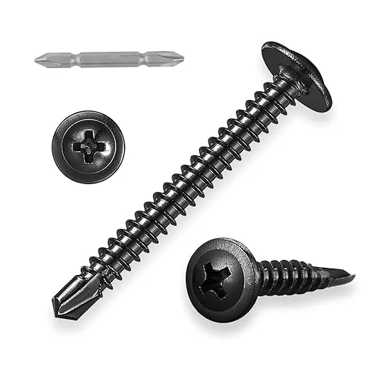 #8 x 1-1/2'' Sheet Metal Screws 410 Stainless Steel Screws Self Tapping Screws Black Screw Corrosion Resistant, High Strength with Modified Truss Heads.(80PCS)