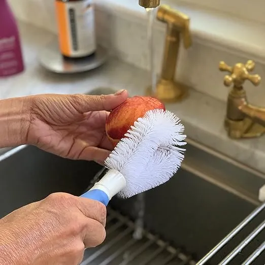 Fox Run Vegetable Cleaning Brush, Rubber Handle Produce Scrubbing Brush