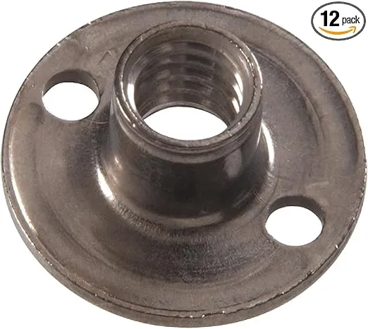 Hillman 4142 10-32 x 9/32 x 3/4 in. Stainless Steel Round Base Tee Nut (12-Pack)