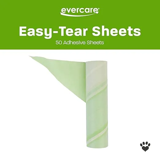 Evercare 10” Mega All-Purpose Pet Hair Lint Roller Refill, 50 Sheets – Sticky Roller for Pet Hair, Cat & Dog Hair Remover, Lint Remover, Pet Hair Remover for Furniture, Clothing & Cars