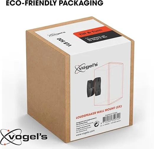 Vogel's VLB 500 Universal Speaker Wall Bracket Set Swivel and tilt Pre-Assembled Max. 11 lbs (5 kg) Environmental Friendly Packaging Black 2 Brackets