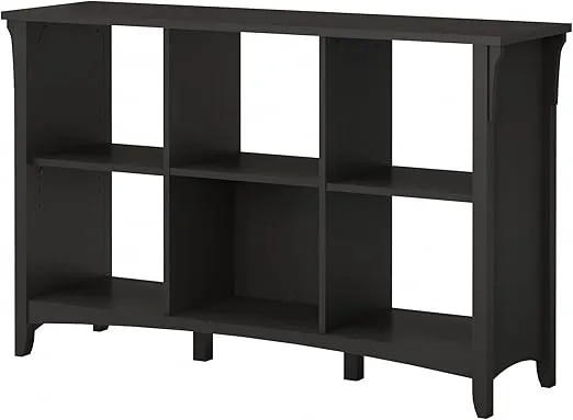 Bush Furniture Salinas, Office Storage Solution, Home Organizer with Open Shelving, Compact Unit for Books and Supplies, 6 Cube, Vintage Black