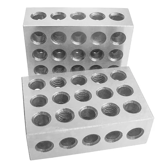 HFS(R) 1 Pair 123 Blocks 1-2-3 Ultra Precision .0002 Hardened Steel with 23 Holes