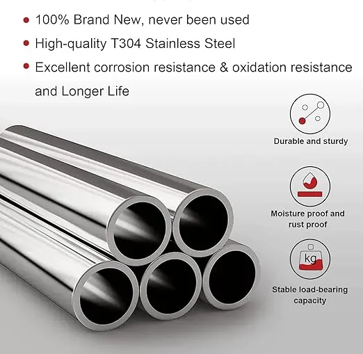 2.5 Inch Universal Straight Exhaust Pipe DIY Custom Mandrel Tube Pipe,2.5'' OD Tailpipe Piping T304 Stainless Steel 45 Inch Long,2 pack