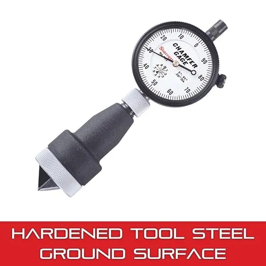 Starrett Inch Reading Dial Indicator Internal Chamfer Gage - 0-1" Range, .001" Graduations, 0-90 Angle - 683-3Z