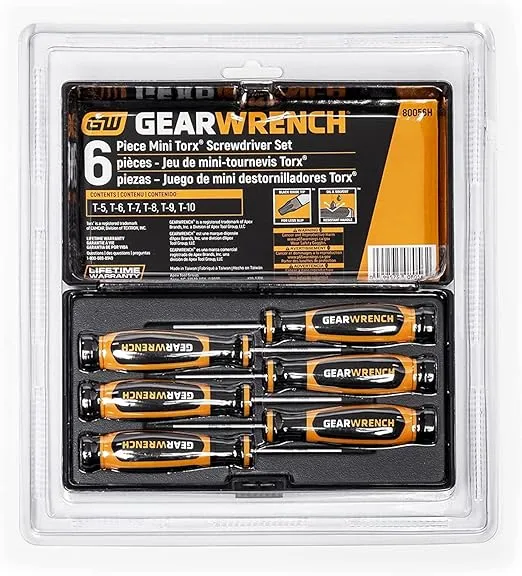 GEARWRENCH 6 Pc. Torx Mini Dual Material Screwdriver Set - 80056H