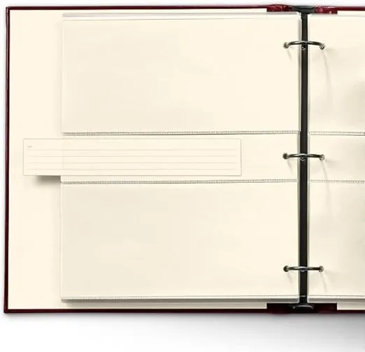 Gallery Leather Photo Album 4x6-3 Ring Binder Photo Album, 60 Pages for 120 Photos, Fillable, Can Fit 8x10 and 5x7 Photos, Handcrafted - Acadia Burgundy - 11.75 x 10.5 ", Gallery