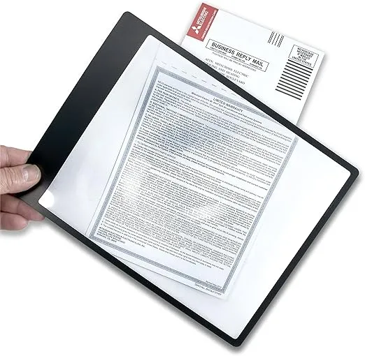 Carson Fresnel 2x Flexible Page Magnifier for Reading Books, Newspapers, Magazines, Maps, Menus, Hobby, Crafts and Tasks (DM-11)