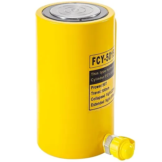 Mophorn 50T 6In Stroke Hydraulic Cylinder Jack Solid Single Acting Hydraulic Ram Cylinder 150mm Hydraulic Lifting Cylinders for Bending, straightening and Pulling on Trucks, Tractors and Heavy equipm