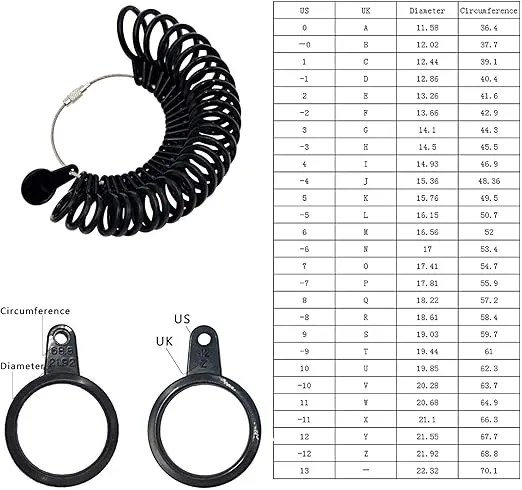 NIUPIKA Ring Sizer Set Finger Size Gauge Measure Tool Jewelry Sizing Tools Rings Size 1-13 with Half Size 27 Pieces