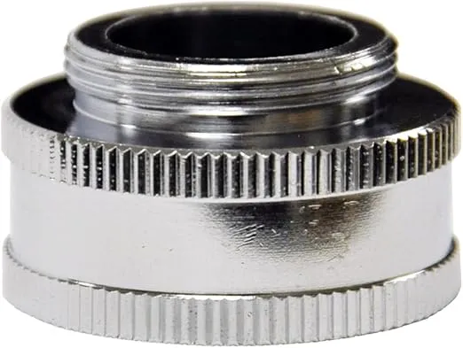 DANCO 10511 Garden Hose Adapter, 3/4 X 55/64-27, GHTF X Male, Brass, Chrome Plated