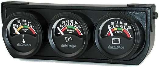 Auto Meter 2391 Autogage Electric Mini Oil/Volt/Water Gauge with Black Console 1.500 in.