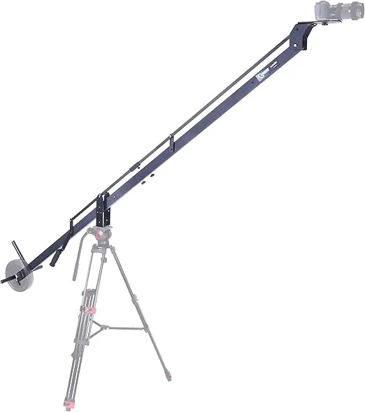 DVC210 Orion DSLR Video Camera Jib Crane Tilt - Aircraft Aluminum Camera Crane with Top-Mounting Bracket - Extendable Filmmaking Camera Stand with Auto-Tilt - 8 ft