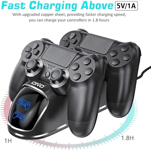 PS4 Controller Charger Dock Station, OIVO 1.8Hrs PS4 Controller Charging Dock, Charging Station Replacement for PlayStation 4 Dualshock 4 Charger