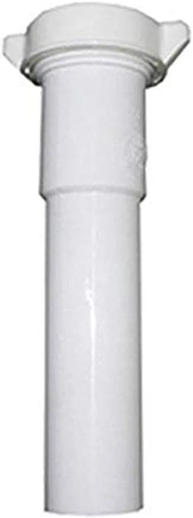 LASCO 03-4321 White Plastic Tubular 1-1/2-Inch by 6-Inch Slip Joint Extension with Nut and Washer