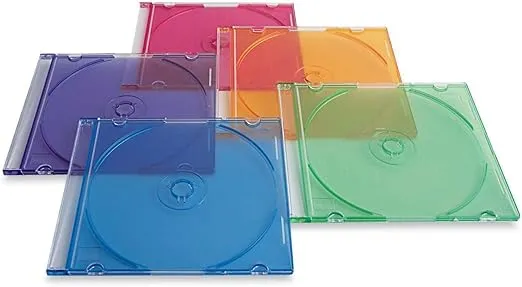 Verbatim Storage CD/DVD Slim Jewel Cases, Assorted Colors, 100/Pack (97836)