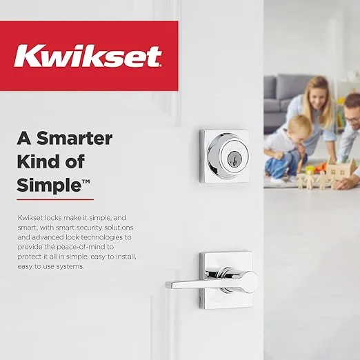 Kwikset Henley Entry Door Handle with Lock and Key, Secure Keyed Reversible Lever Exterior, For Front Entrance and Bedrooms, Matte Black, Pick Resistant Smartkey Rekey Security and Microban