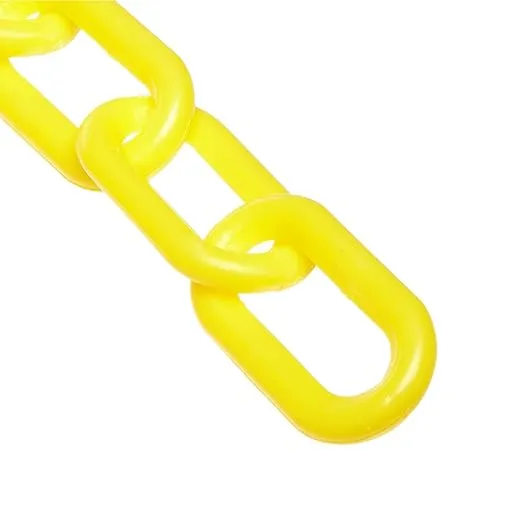Mr. Chain Heavy Duty Plastic Barrier Chain, Yellow, 2-Inch Link Diameter, 25-Foot Length (51002-25)