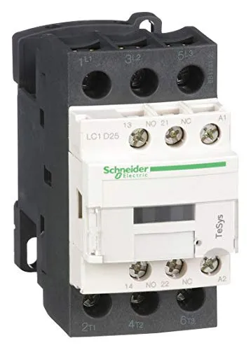 Schneider Electric IEC MG Contactor, 24VAC Coil Volts, 25 Full Load Amps-Inductive, 1NC/1NO Auxiliary Contact For - LC1D25B7