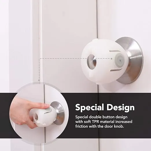 EUDEMON 4 Pack Baby Safety Door Knob Covers Door Knob Locks(not Suit for All Door knobs)