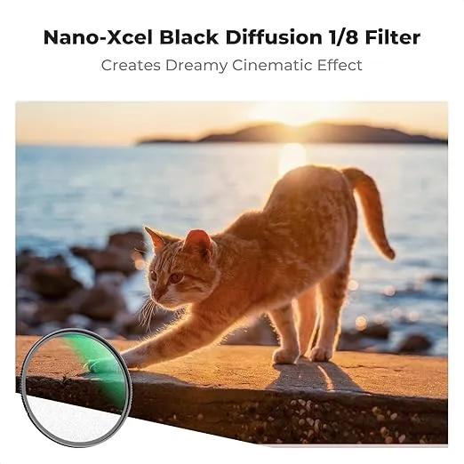 K&F Concept 67mm Black Diffusion 1/8 Filter Mist Cinematic Effect Lens Filter with 28 Multi-Layer Coatings Waterproof/Scratch Resistant for Video/Vlog/Portrait Photography (Nano-X Series)