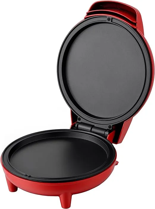 Courant Griddle and Mini Oven Compact Griddle 7-inch Personal Griddle Pizza Maker Red