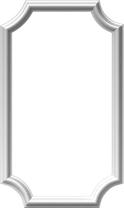 Ekena Millwork PNL16X28AS-02 16"W x 28"H x 1/2"P Ashford Molded Scalloped Wainscot Wall Panel,Factory Primed White