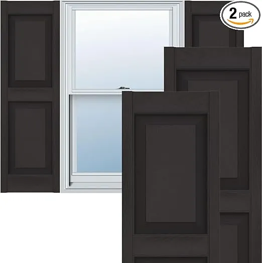 Ekena Millwork LP2C14X02800MS Custom Two Equal Panels, Raised PanelShutter (Per Pair)14 1/2"W x 28"HMusket Brown