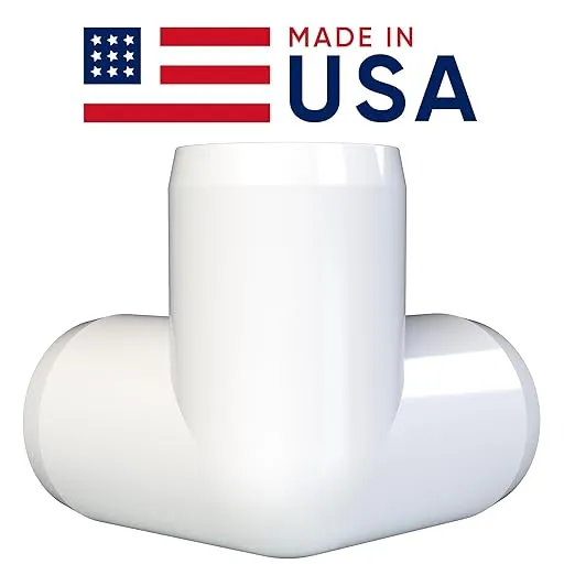 FORMUFIT 1/2" 3-Way Elbow Furniture Grade PVC Fitting in White, Made In USA, UV-Resistant, Impact-Proof, 0.840" Actual Socket Diameter (10-Pack) - F0123WE-WH-10