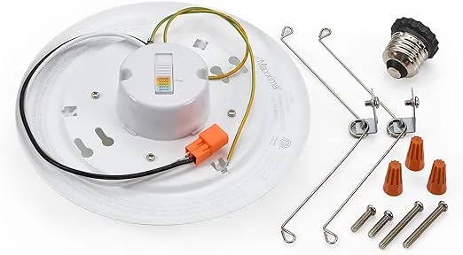Maxxima 7.5 in. LED Flush Mount Ceiling Light Fixture, 1200 Lumens, 5 CCT 2700K/3000K/3500K/4000K/5000K, Round Disk Light, Dimmable, Recessed Can or J-Box Install