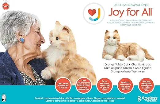 JOY FOR ALL - Orange Tabby Cat - Interactive Companion Pets - Realistic & Lifelike