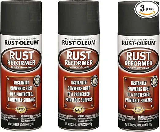 Rust-Oleum 248658-3PK Rust Reformer Spray, 10.25 oz, Black, 3 Pack