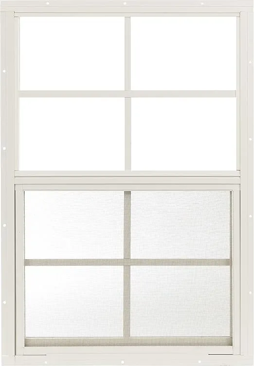 Shed Window 18" W x 27" H, Flush Mount White for Sheds, Playhouses, and Chicken Coops 1 PK (W1827W-BX1)