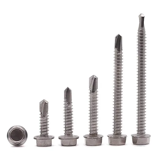 #8 x 3/4" (100 Pack) Hex Washer Head Self Drilling Screws (1/2" to 2" Available), Hex Drive, Flange Hex Self Tapping Screws, 410 Stainless Steel Sheet Metal Screws, No Pre-drilled Needs