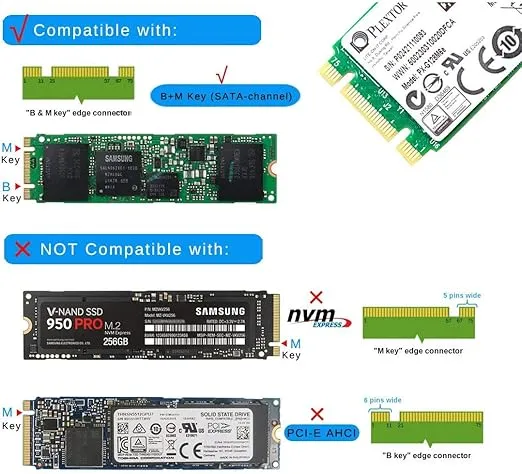 JacobsParts SATA III to M.2 (NGFF) SSD Converter Adapter Card