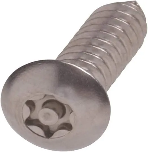 45738 14-Inch x 1-Inch Button Head Star Drive Sheet Metal Security Screw, Stainless Steel