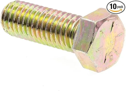Prime-Line 9105504 Hex Head Cap Screws, Grade 8, 7/16 In.-14 X 1-1/4 In., Grade 8 (10 Pack)