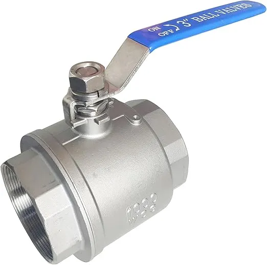 3" Full Port Ball Valves 316 Stainless Steel NPT Female Thread Ball Valve for Water, Oil, and Gas WOG1000