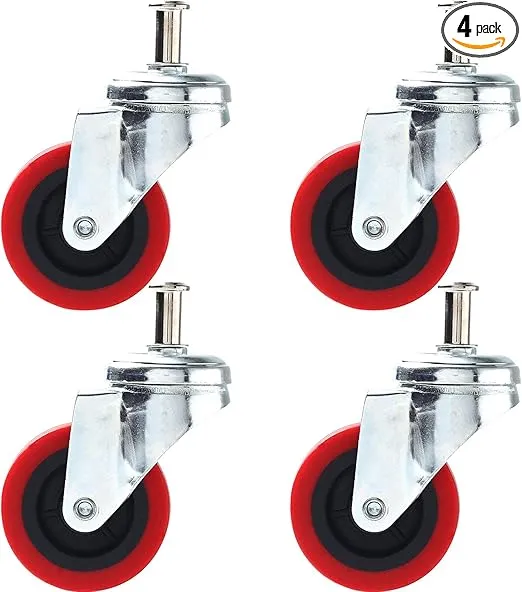 4 Pack Heavy-Duty 2.5" Swivel Caster Wheel Creeper Service Cart Stool Post Mount