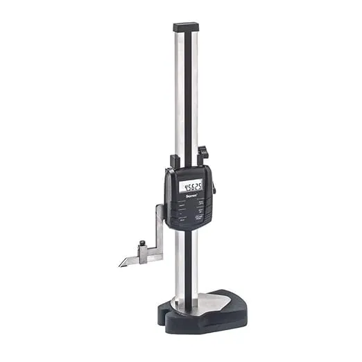 Starrett Electronic Digital Height Gage, SPC Output with Scriber - 0-12" (0-300mm) Range, .0005" (0.01mm) Resolution, Manual On/Off, Large LCD Display - 3754-12/300