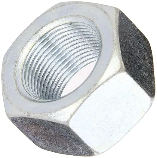 Steel Hex Nut, Zinc Plated Finish, Grade 5, ASME B18.2.2, 3/8"-16 Thread Size, 9/16" Width Across Flats, 21/64" Thick (Pack of 100)