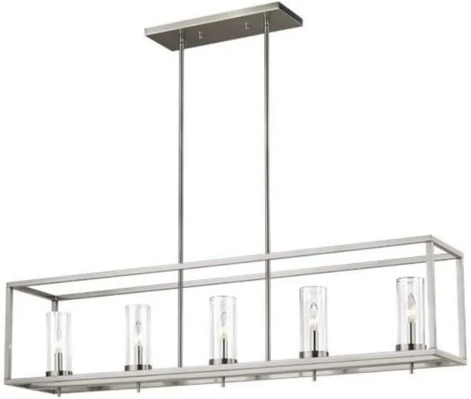 Generation Lighting 6690305-962 Zire Five Light Island Pendant, Brushed Nickel