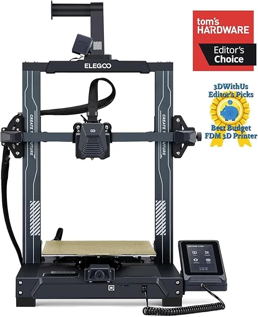 ELEGOO Neptune 3 Pro FDM 3D Printer with Auto Bed Leveling, Dual-Gear Direct Extruder, Dual Lead Screw Drive, Removable Capacitive Screen, 8.85x8.85x11in Large Printing Size