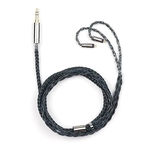 Linsoul Tripowin Zonie IEM Cable, 16 Core Silver Plated Earphone Upgraded Cords, SPC in Ear Monitor Cable for 7hz Zero:2 Kiwi Ears Orchestra Lite Cadenza Hype4 Supermix4(2pin 0.78mm, 3.5mm)(Moss)