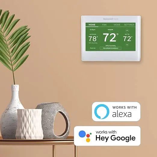 Honeywell Home RTH9600WF Smart Color Thermostat Energy Star Wi-Fi Programmable Touchscreen Alexa Ready - C-Wire Required, Not Compatible with Line Volt Heating