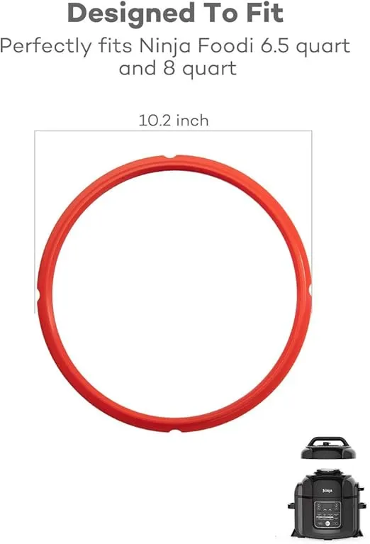 SiCheer Sealing Ring Silicone Gasket Accessories Compatible with Ninja Foodi 6.5 Quart and 8 Quart Rubber Sealer Replacement for Pressure Cooker and Air Fryer, Pack of 3, Sealing Ring-Ninja Foodi