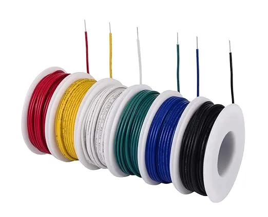 24 awg Wire Solid Core Hookup Wires-6 Different Colored Jumper Wire 30ft or 9m Each, 24 Gauge Tinned Copper Wire PVC (OD: 1.46mm) Hook up Wire Kit