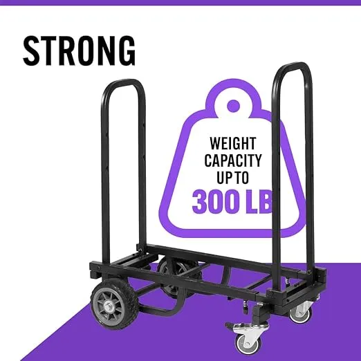On-Stage UTC1100 Utility Cart - Versatile Heavy-Duty Rolling Storage Cart with Locking Wheels, Ergonomic Handle, and 330 lbs Capacity - Perfect for Musicians, Event Planners, Studios