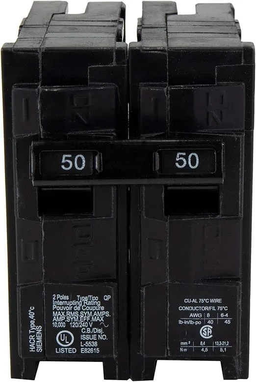 RecPro RV Circuit Breaker 50 Amp Q250 | Camper Breaker Replacement (1 Pack)